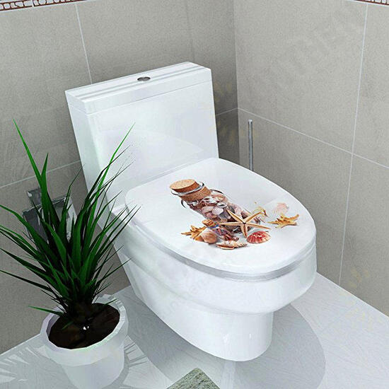 Creative 3D Toilet Seat Wall Sticker Art Wallpaper Removable Bathroom Decals Home Decor