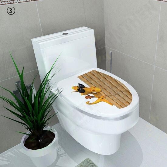 Creative 3D Toilet Seat Wall Sticker Art Wallpaper Removable Bathroom Decals Home Decor