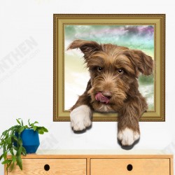 Creative Cartoon 3D Pet Dog PVC Broken Wall Sticker DIY Removable Decor Waterproof Wall Stickers Creative Cartoon 3D Pet Dog PVC Broken Wall Sticker DIY Removable Decor Waterproof Wall Stickers