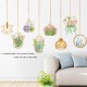 Creative DIY Plant Leaves Removable Wall Stickers Hanging Basket Flower for Bedroom Kitchen Kids Room Adhesive Sticker Decorations