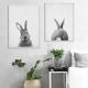 Cute Rabbit Canvas Wall Art Poster Animal Print Paintings Baby Nursery Room