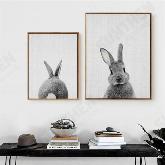Cute Rabbit Canvas Wall Art Poster Animal Print Paintings Baby Nursery Room Cute Rabbit Canvas Wall Art Poster Animal Print Paintings Baby Nursery Room