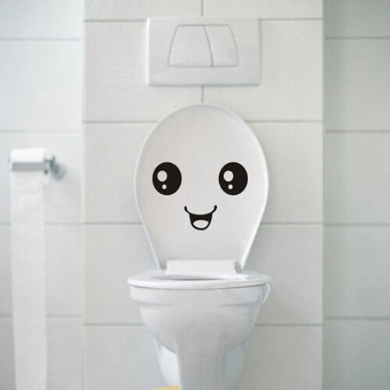 Cute Smiling Face Stickers Bathroom Waterproof Toilet Stickers DIY Cute Decal Funny Vinyl Stickers