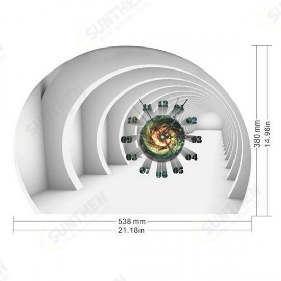 DIY Decal Clock Tunnel 3D Wall Stickers Clock 3D Art Wall Clock Home Decor