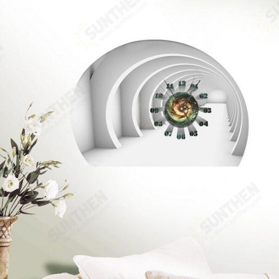 DIY Decal Clock Tunnel 3D Wall Stickers Clock 3D Art Wall Clock Home Decor