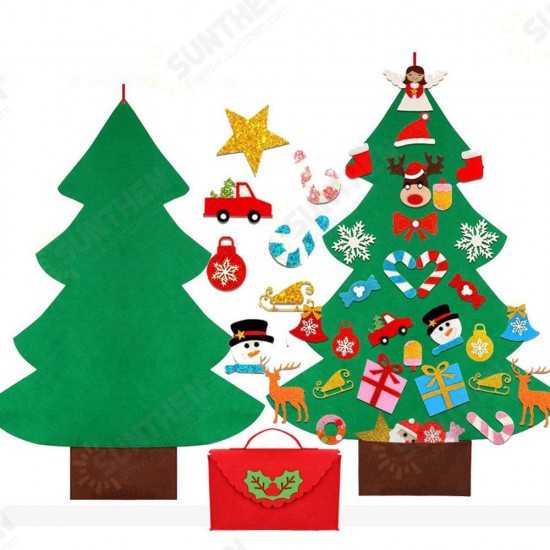 DIY Felt Christmas Tree with Glitter Ornaments Freely Paste Wall Hanging Christmas Trees Christmas Decorations Felt New Year Gift DIY Christmas Tree Kit