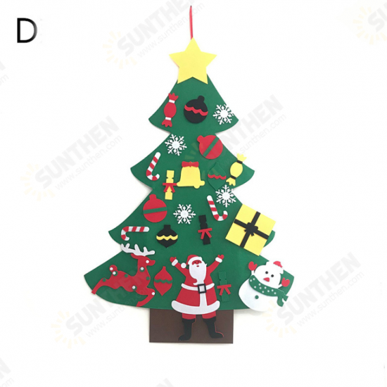 DIY Felt Christmas Tree with Glitter Ornaments Freely Paste Wall Hanging Christmas Trees Christmas Decorations Felt New Year Gift DIY Christmas Tree Kit