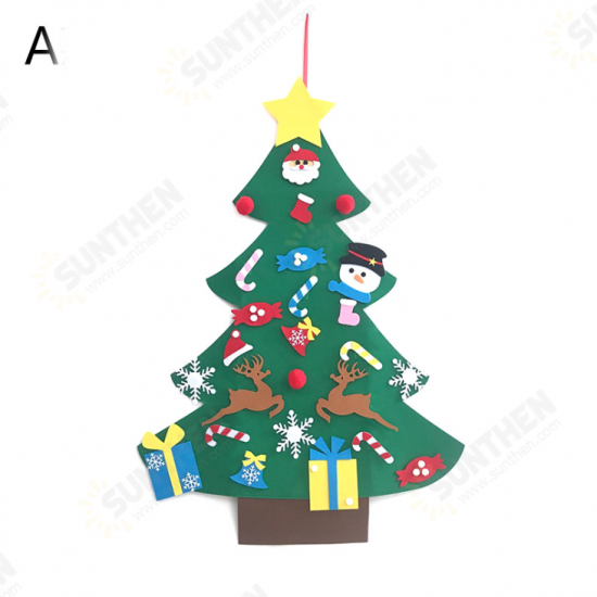 DIY Felt Christmas Tree with Glitter Ornaments Freely Paste Wall Hanging Christmas Trees Christmas Decorations Felt New Year Gift DIY Christmas Tree Kit