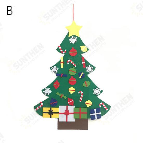 DIY Felt Christmas Tree with Glitter Ornaments Freely Paste Wall Hanging Christmas Trees Christmas Decorations Felt New Year Gift DIY Christmas Tree Kit