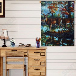 Deer Flag Banner Garden Yard Home Party 28 x 40 Inch Forest House Decorations Art Deer Flag Banner Garden Yard Home Party 28 x 40 Inch Forest House Decorations Art
