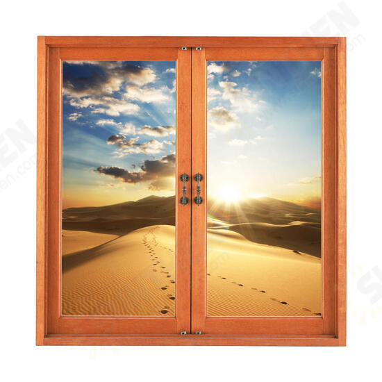 Desert 3D Artificial Window View 3D Wall Decals Sunset Room PAG Stickers Home Wall Decor Gift