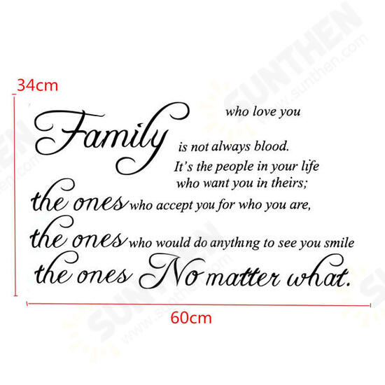 Family Quote Wall Sticker Removable Decal Mural DIY Living Room Art Home Decor