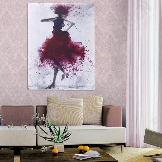 Fashion Red Girl Minimalist Abstract Art Canvas Oil Print Paintings Framed/Unframed