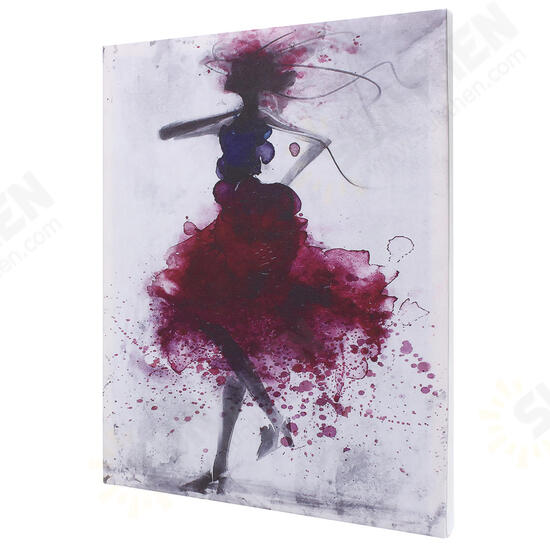 Fashion Red Girl Minimalist Abstract Art Canvas Oil Print Paintings Framed/Unframed