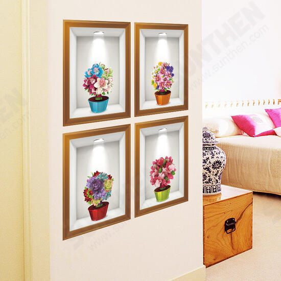 Flowers 3d Frame Creative Wall Stickers Background European Three - Dimensional Wall Stickers