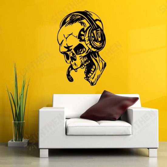 Hallowen Skull Head Showcase Glass Window Decor Wall Sticker Party House Home Decoration Creative Decal DIY Mural Wall Art Sticker