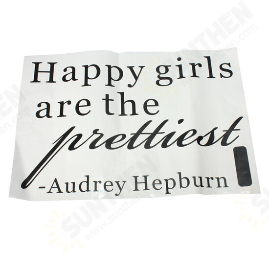 Happy Girls Are The Prettiest PVC Word Quote Wallpaper EWQ0087