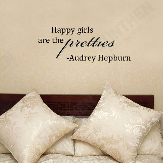 Happy Girls Are The Prettiest PVC Word Quote Wallpaper EWQ0087