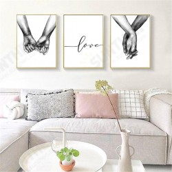 Holding Hand Black And White Picture Cambric Prints Painting Love Wall Sticker Home Decor Holding Hand Black And White Picture Cambric Prints Painting Love Wall Sticker Home Decor