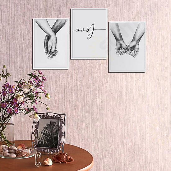 Holding Hand Black And White Picture Cambric Prints Painting Love Wall Sticker Home Decor