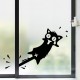 Cartoon Clip to The Tail of A Cat Wall Sticker for Home Decor PVC Decals Doors Windows Car Stickers Black Cat Clip Tail Pattern Vinyl Wall Art Decals for Kitchen Cabinet Car Door DIY Stickers