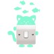 DX-139 Fluorescent Glow Cat Thinking Fish Switch Wall Sticker Home Bedroom Decor