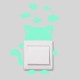 DX-139 Fluorescent Glow Cat Thinking Fish Switch Wall Sticker Home Bedroom Decor DX-139 Fluorescent Glow Cat Thinking Fish Switch Wall Sticker Home Bedroom Decor