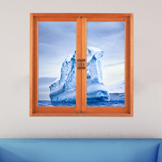 3D Artificial Window View 3D Wall Decals Frigid Barrier PAG Stickers Home Wall Decor Gift