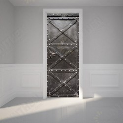 Iron Gate Sticker PVC Self Adhesive Waterproof Refrigerator Door Room Cover Wallpaper Decal