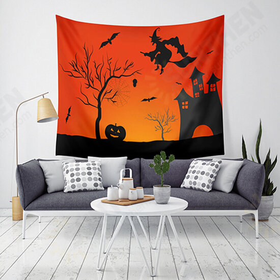 LWG6 Halloween Tapestry Pumpkin Print Hanging Tapestry Wall Art Home Decor Halloween Decorations For Home