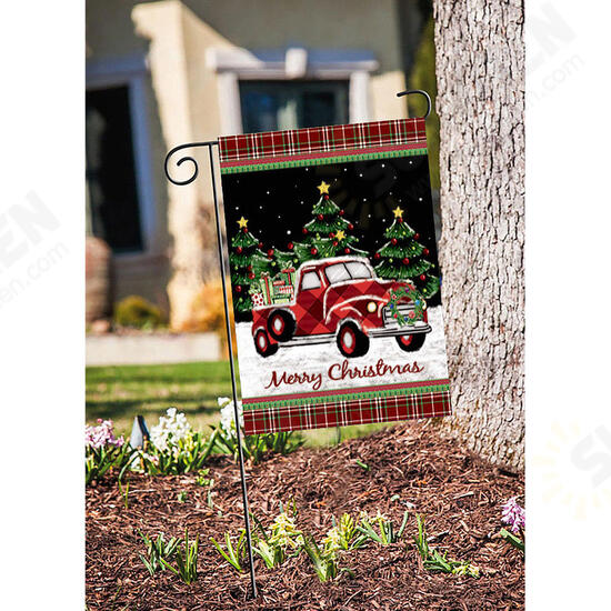 Merry Christmas Decorations Red Truck With Gifts Double Sided Winter Garden Flag