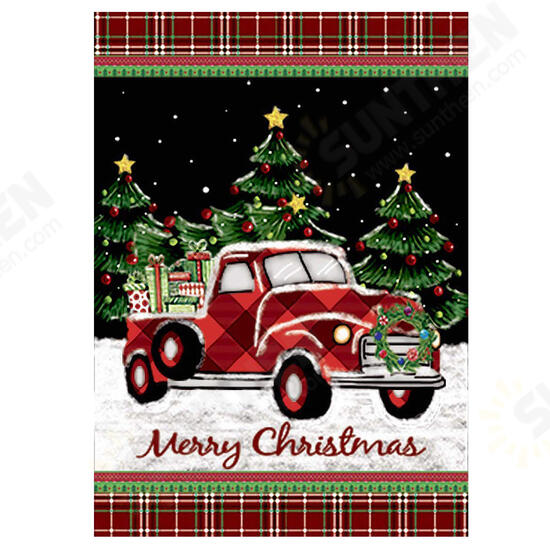 Merry Christmas Decorations Red Truck With Gifts Double Sided Winter Garden Flag