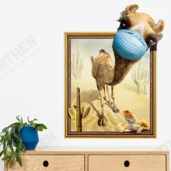 Creative 3D Desert Camel Frame PVC Removable Home Room Decorative Wall Door Decor Sticker