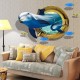 Creative 3D Dolphin Window Sea Fishes PVC Removable Home Room Decorative Wall Decor Sticker