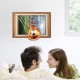 Creative 3D Fire Football Frame PVC Removable Home Room Decorative Wall Floor Decor Sticker