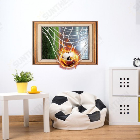 Creative 3D Fire Football Frame PVC Removable Home Room Decorative Wall Floor Decor Sticker Creative 3D Fire Football Frame PVC Removable Home Room Decorative Wall Floor Decor Sticker
