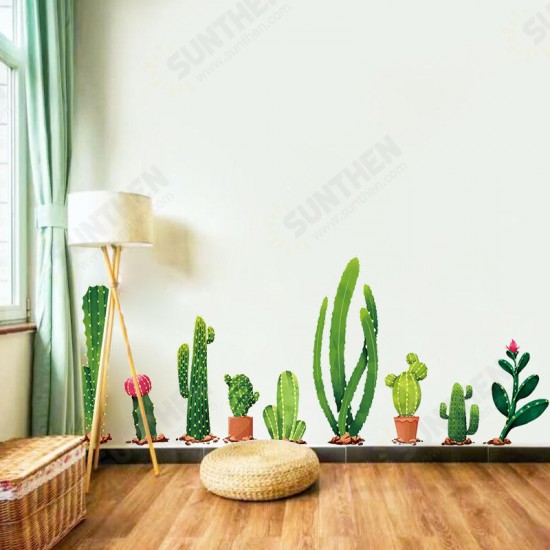 Creative Cartoon Cactus PVC Removable Home Room Decorative Wall Door Decor Sticker