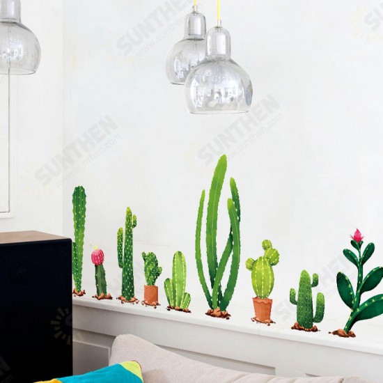 Creative Cartoon Cactus PVC Removable Home Room Decorative Wall Door Decor Sticker