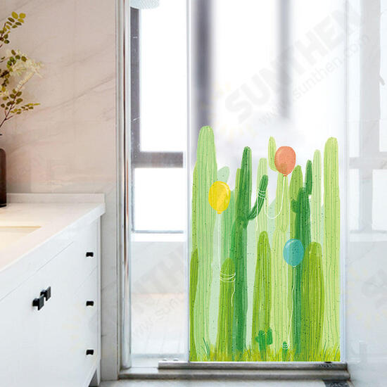 FX82031 2PCS Cactus And Balloon Painting Sticker Glass Door Stickers Wall Stickers Home Decoration Sticker