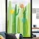 FX82031 2PCS Cactus And Balloon Painting Sticker Glass Door Stickers Wall Stickers Home Decoration Sticker