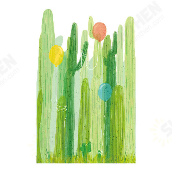 FX82031 2PCS Cactus And Balloon Painting Sticker Glass Door Stickers Wall Stickers Home Decoration Sticker