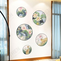 FX82033 2PCS Lotus Painting Sticker Home Study Room Decorative Sticker Wall Sticker Combination Sticker FX82033 2PCS Lotus Painting Sticker Home Study Room Decorative Sticker Wall Sticker Combination Sticker