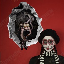Halloween Wall Sticker Girl Ghost Broken Wall Stickers Bar KTV Haunted House Decor Halloween Wall Sticker Girl Ghost Broken Wall Stickers Bar KTV Haunted House Decor