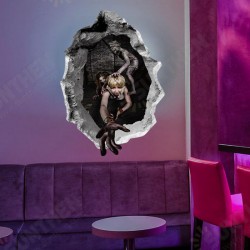 Halloween Wall Sticker Girl Ghost Broken Wall Stickers Bar KTV Haunted House Decor Halloween Wall Sticker Girl Ghost Broken Wall Stickers Bar KTV Haunted House Decor