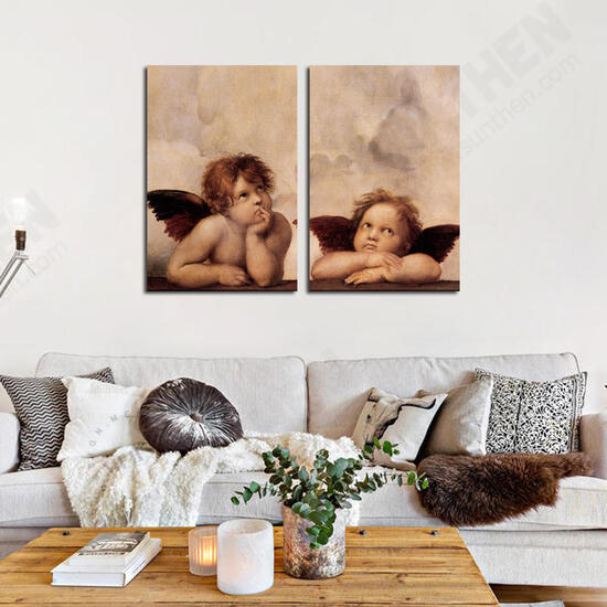 Hand Painted Combination Decorative Paintings Angel Been Thinking Wall Art For Home Decoration