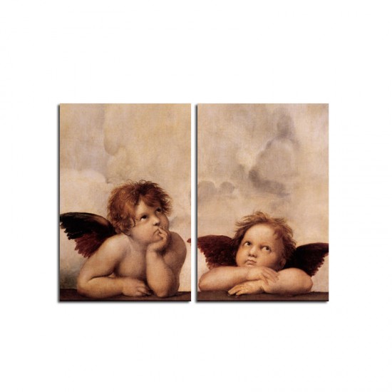 Hand Painted Combination Decorative Paintings Angel Been Thinking Wall Art For Home Decoration