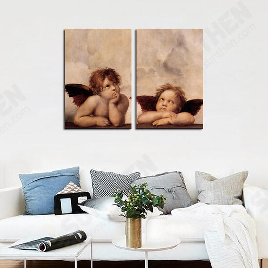 Hand Painted Combination Decorative Paintings Angel Been Thinking Wall Art For Home Decoration