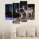 Hand Painted Four Combination Decorative Paintings Two W-olves Wall Art For Home Decoration Hand Painted Four Combination Decorative Paintings Two W-olves Wall Art For Home Decoration