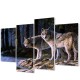 Hand Painted Four Combination Decorative Paintings Two W-olves Wall Art For Home Decoration