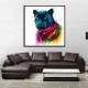 Hand Painted Oil Paintings Abstract Colorful Leopard Head Wall Art For Home Decoration Painting